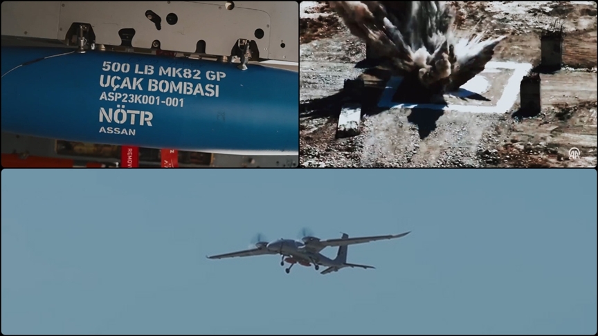 Bayraktar AKINCI, ASELSAN'ın LGK-82 mühimmatı ile hedefini başarıyla vurdu.
