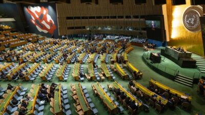 Birleşmiş Milletler Genel Kurulu oturumunda İsrail Başbakanı Binyamin Netanyahu konuşmasına