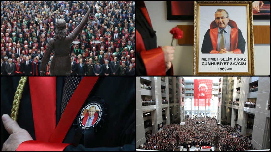 İstanbul Adalet Sarayı'nda 31 Mart 2015'te makam odasında düzenlenen terör