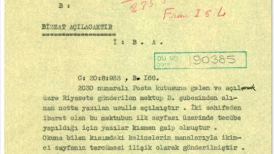 Milli İstihbarat Teşkilatı (MİT) tarafından, "bizzat açılacaktır" ibaresiyle hazırlanan gizli