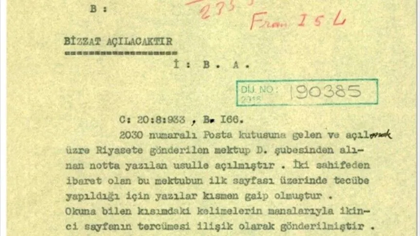 Milli İstihbarat Teşkilatı (MİT) tarafından, "bizzat açılacaktır" ibaresiyle hazırlanan gizli